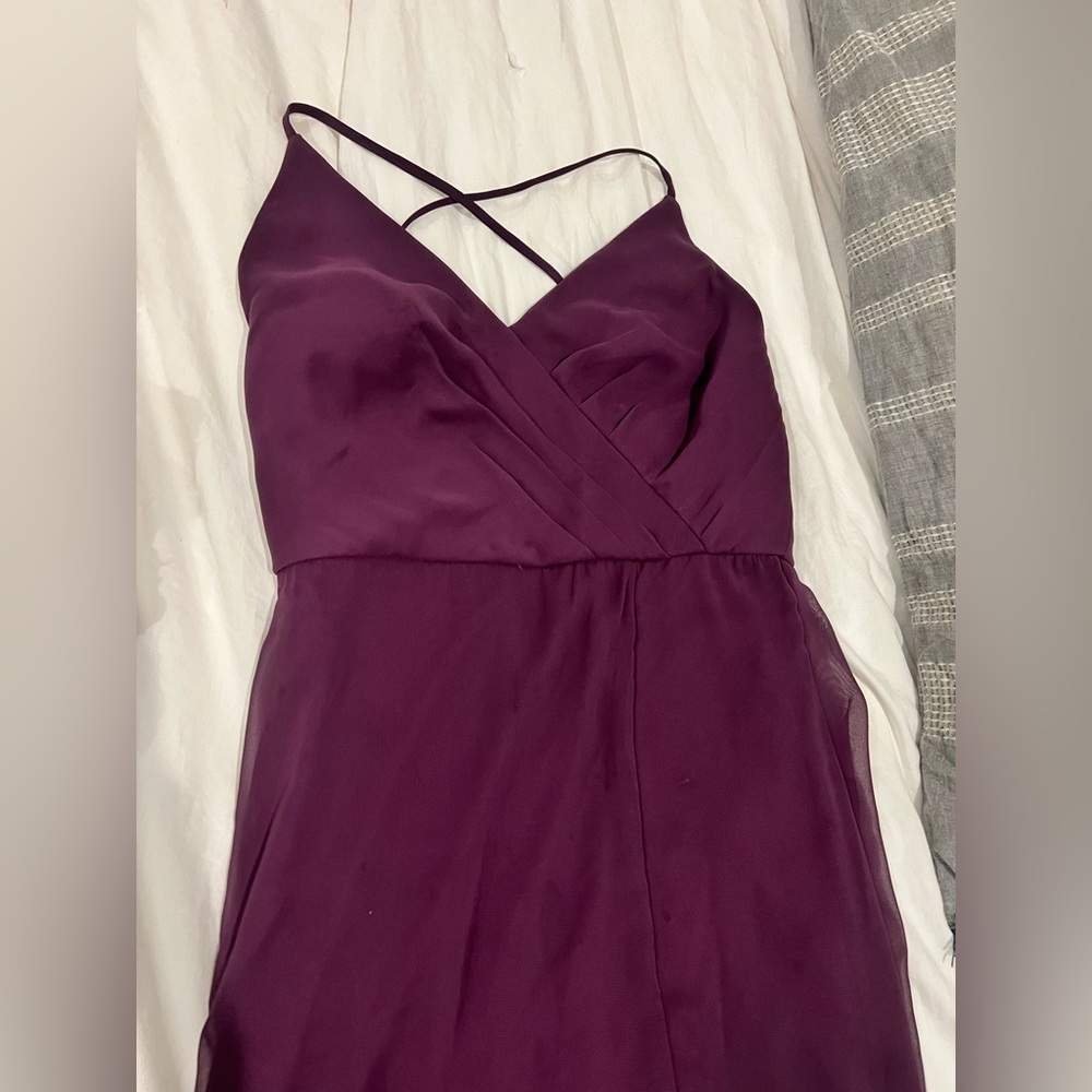 Aubergine/Purple Dessy Bridesmaid Dress, Size 2 - Picture 5 of 8